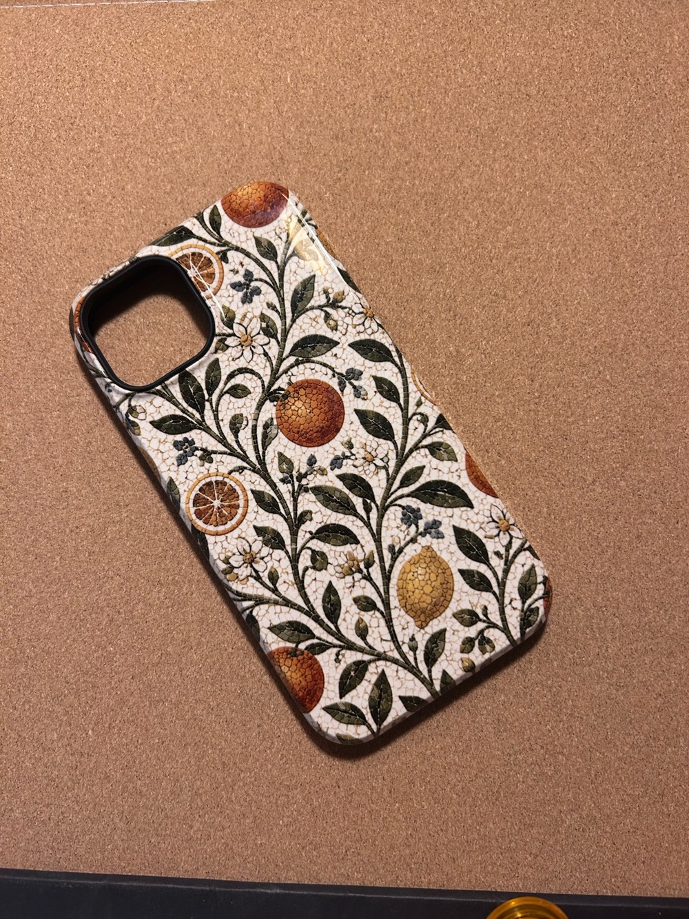Decorative Citrus Floral Phone Case White with Green and Orange Accents - new!🍊🍋